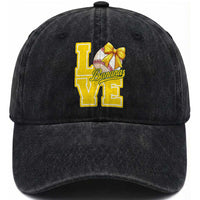 Vintage Banana Coquette Bow Washed Cotton Baseball Cap LOVE Baseball Fan Sport Lover
