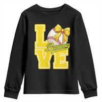 Vintage Banana Coquette Bow Youth Sweatshirt LOVE Baseball Fan Sport Lover