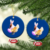 Funny Chicken Bunny Ceramic Ornament Happy Easter Eggs Farm - Wonder Print Shop