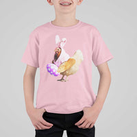 Funny Chicken Bunny T Shirt For Kid Happy Easter Eggs Farm