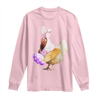 Funny Chicken Bunny Long Sleeve Shirt Happy Easter Eggs Farm