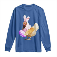 Funny Chicken Bunny Long Sleeve Shirt Happy Easter Eggs Farm