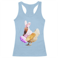 Funny Chicken Bunny Racerback Tank Top Happy Easter Eggs Farm