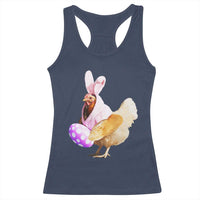 Funny Chicken Bunny Racerback Tank Top Happy Easter Eggs Farm