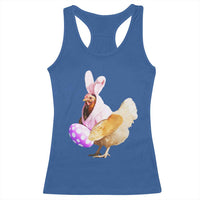 Funny Chicken Bunny Racerback Tank Top Happy Easter Eggs Farm