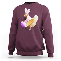 Funny Chicken Bunny Sweatshirt Happy Easter Eggs Farm