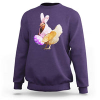 Funny Chicken Bunny Sweatshirt Happy Easter Eggs Farm