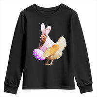 Funny Chicken Bunny Youth Sweatshirt Happy Easter Eggs Farm