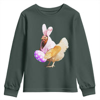 Funny Chicken Bunny Youth Sweatshirt Happy Easter Eggs Farm