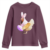 Funny Chicken Bunny Youth Sweatshirt Happy Easter Eggs Farm