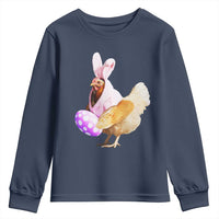 Funny Chicken Bunny Youth Sweatshirt Happy Easter Eggs Farm