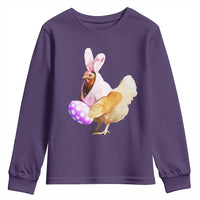 Funny Chicken Bunny Youth Sweatshirt Happy Easter Eggs Farm