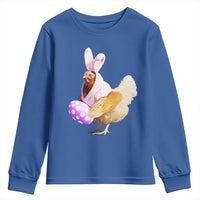 Funny Chicken Bunny Youth Sweatshirt Happy Easter Eggs Farm