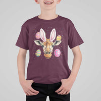Funny Giraffe Bunny T Shirt For Kid Happy Easter Day Sunday