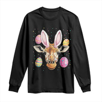 Funny Giraffe Bunny Long Sleeve Shirt Happy Easter Day Sunday