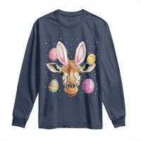 Funny Giraffe Bunny Long Sleeve Shirt Happy Easter Day Sunday