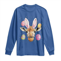 Funny Giraffe Bunny Long Sleeve Shirt Happy Easter Day Sunday