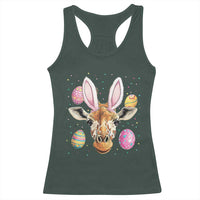 Funny Giraffe Bunny Racerback Tank Top Happy Easter Day Sunday