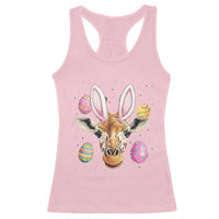 Funny Giraffe Bunny Racerback Tank Top Happy Easter Day Sunday