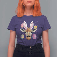 Funny Giraffe Bunny T Shirt For Women Happy Easter Day Sunday