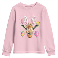 Funny Giraffe Bunny Youth Sweatshirt Happy Easter Day Sunday
