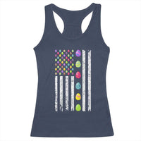 Easter Eggs American Flag Patriotic Racerback Tank Top Happy Easter Day