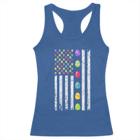 Easter Eggs American Flag Patriotic Racerback Tank Top Happy Easter Day