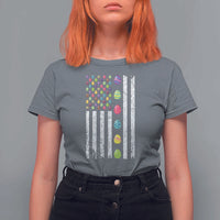 Easter Eggs American Flag Patriotic T Shirt For Women Happy Easter Day