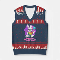 Happy 420 Easter V-Neck Knit Sweater Vest The Bunny Smells Funny - Wonder Print Shop