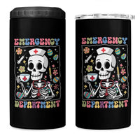 Emergency Department Skeleton Nurse Easter 4 in 1 Can Cooler Tumbler ER Nursing Room