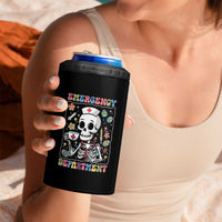 Emergency Department Skeleton Nurse Easter 4 in 1 Can Cooler Tumbler ER Nursing Room