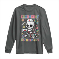Emergency Department Skeleton Nurse Easter Long Sleeve Shirt ER Nursing Room