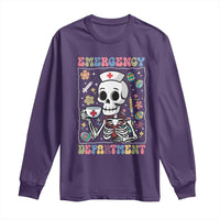 Emergency Department Skeleton Nurse Easter Long Sleeve Shirt ER Nursing Room