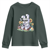Pixel Art Gamer Bunny Easter Youth Sweatshirt Cool Retro Gaming Vibes
