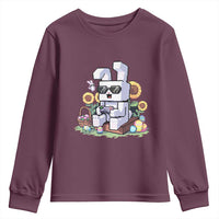 Pixel Art Gamer Bunny Easter Youth Sweatshirt Cool Retro Gaming Vibes