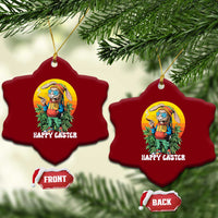 Happy 420 Easter Ceramic Ornament Funny Bunny Smoking Weed - Wonder Print Shop