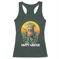Happy 420 Easter Racerback Tank Top Funny Bunny Smoking Weed
