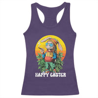 Happy 420 Easter Racerback Tank Top Funny Bunny Smoking Weed