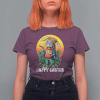 Happy 420 Easter T Shirt For Women Funny Bunny Smoking Weed