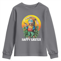 Happy 420 Easter Youth Sweatshirt Funny Bunny Smoking Weed