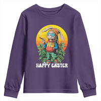 Happy 420 Easter Youth Sweatshirt Funny Bunny Smoking Weed