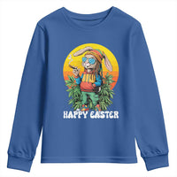 Happy 420 Easter Youth Sweatshirt Funny Bunny Smoking Weed