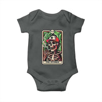 Skeleton 420 The Stoner Baby Onesie Retro Tarot Card Weed Lover Cannabis Trippy Vibes