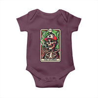 Skeleton 420 The Stoner Baby Onesie Retro Tarot Card Weed Lover Cannabis Trippy Vibes