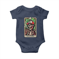 Skeleton 420 The Stoner Baby Onesie Retro Tarot Card Weed Lover Cannabis Trippy Vibes