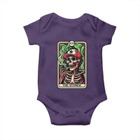Skeleton 420 The Stoner Baby Onesie Retro Tarot Card Weed Lover Cannabis Trippy Vibes