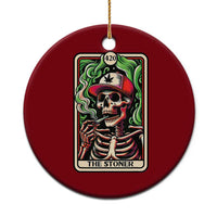Skeleton 420 The Stoner Ceramic Ornament Retro Tarot Card Weed Lover Cannabis Trippy Vibes - Wonder Print Shop