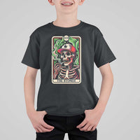 Skeleton 420 The Stoner T Shirt For Kid Retro Tarot Card Weed Lover Cannabis Trippy Vibes
