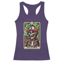 Skeleton 420 The Stoner Racerback Tank Top Retro Tarot Card Weed Lover Cannabis Trippy Vibes