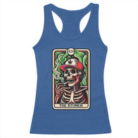 Skeleton 420 The Stoner Racerback Tank Top Retro Tarot Card Weed Lover Cannabis Trippy Vibes